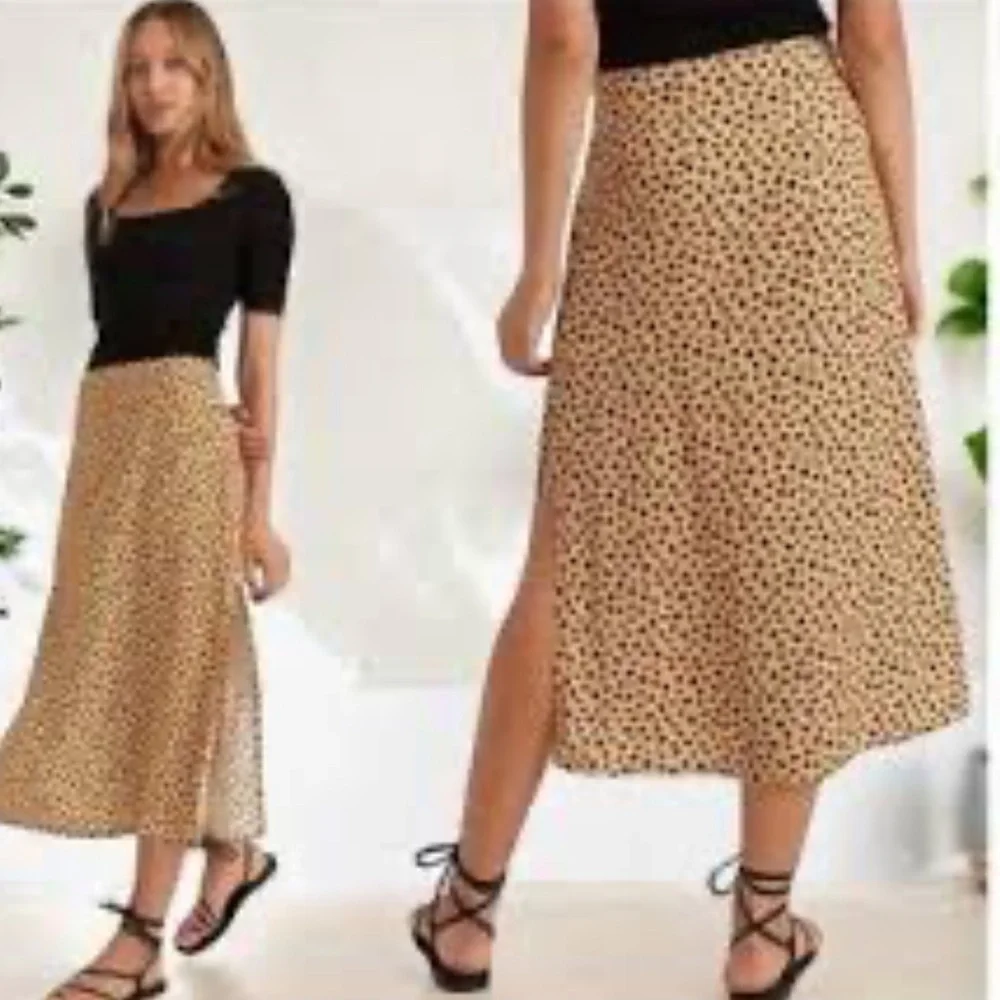 Marine Layer Cheetah/Leopard Print‎ Tencel/Lyocell Rayon Blend Midi Skirt 12